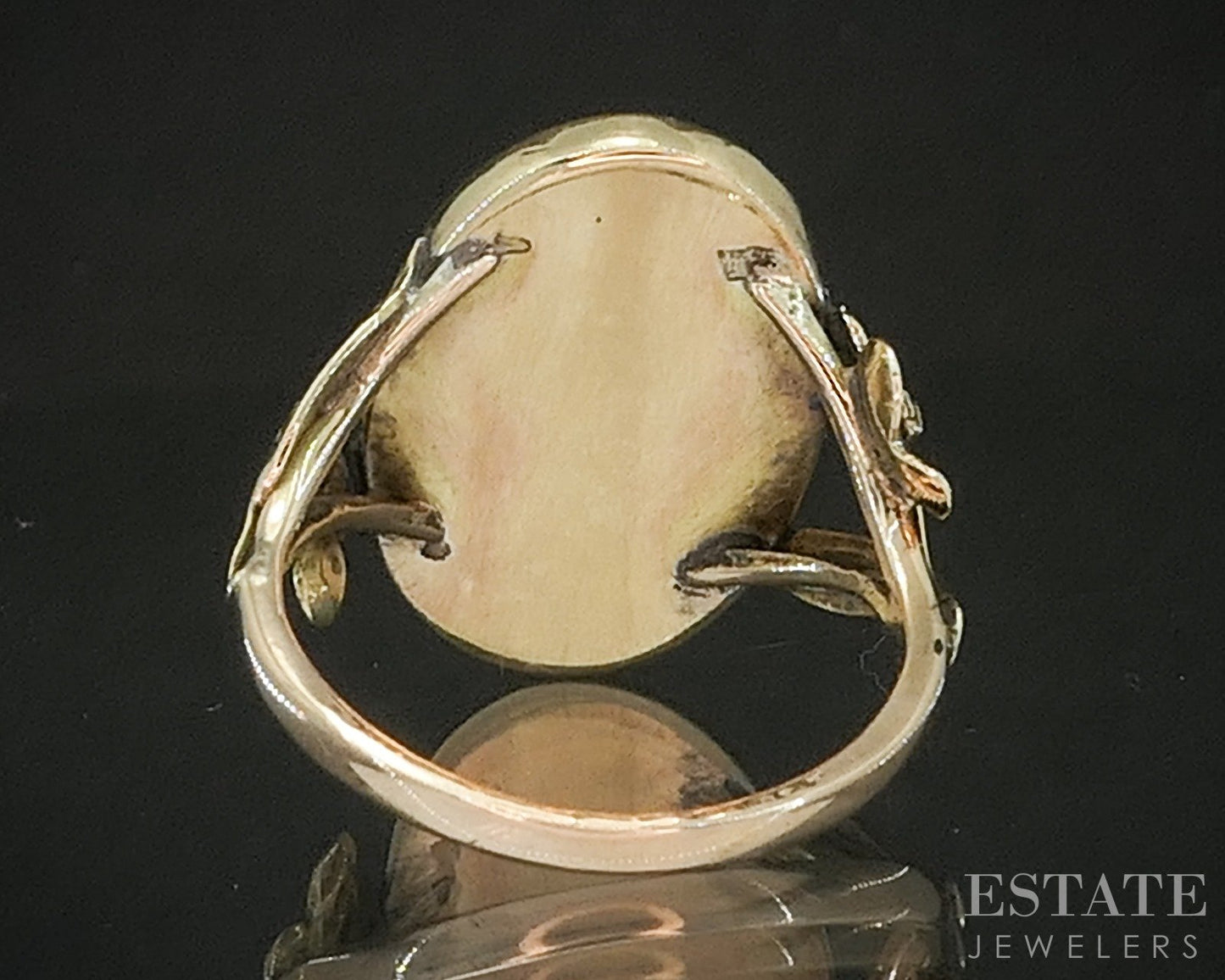 Vintage 10k Yellow Gold Oval Natural Gold Bearing Quartz Ladies Ring 4g p16851
