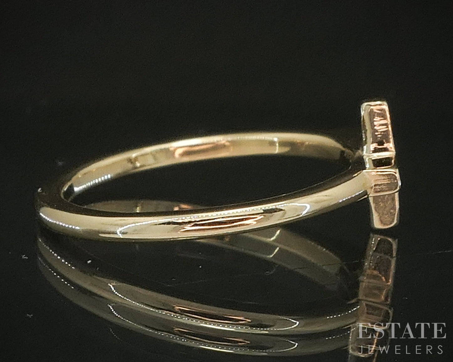14k Yellow Gold James Avery Sideways Cross Ladies Band Ring 2.4g p17594
