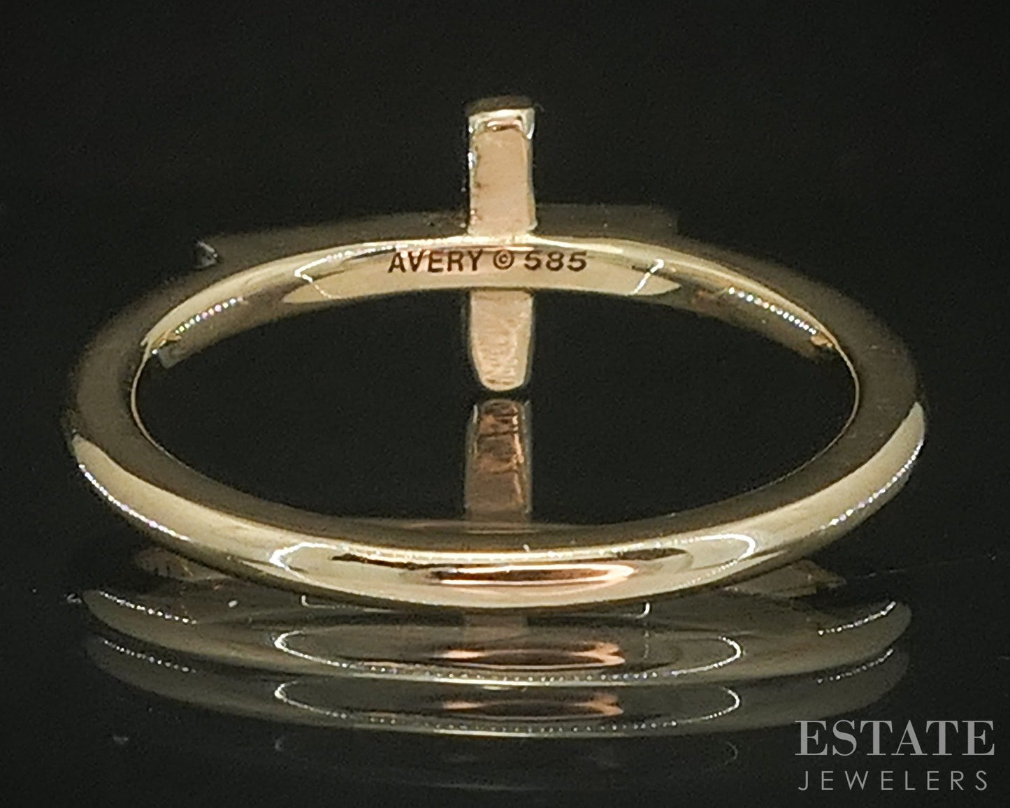 14k Yellow Gold James Avery Sideways Cross Ladies Band Ring 2.4g p17594
