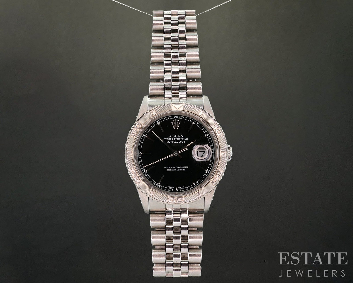 1997 Rolex Datejust 18k Stainless 16264 Turn-o-Graph Thunderbird Watch p20691