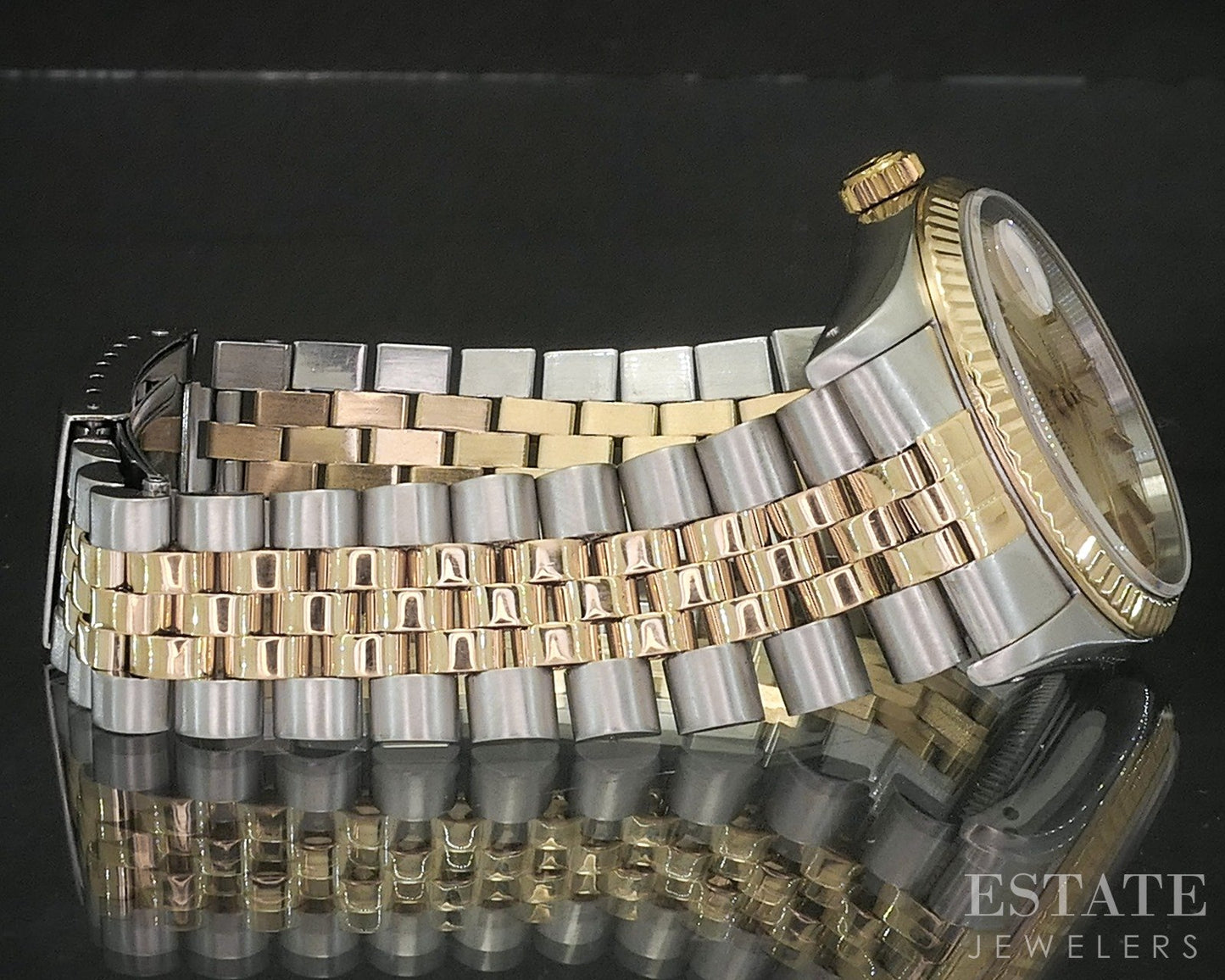 1990 Rolex Datejust 18k Stainless 16233 Jubilee Fluted 36mm Watch p20135