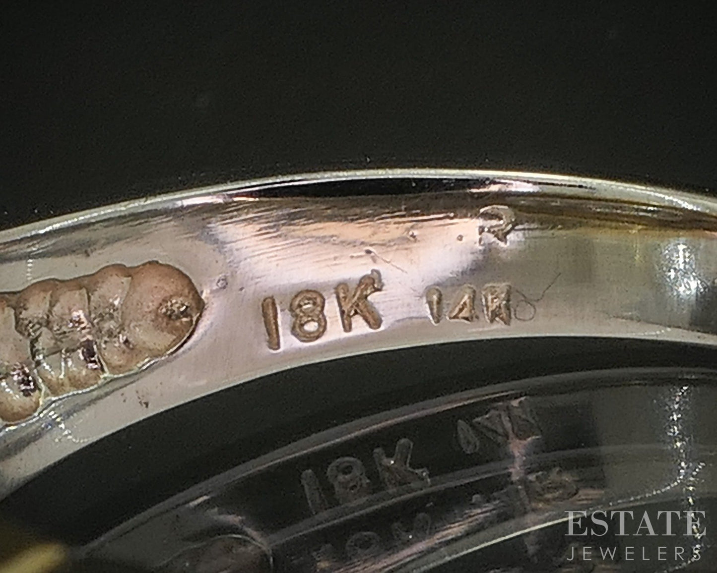 18k & 14k Two Tone Gold Natural .15ctw Diamond Ladies Band Ring 6.8g p16063b