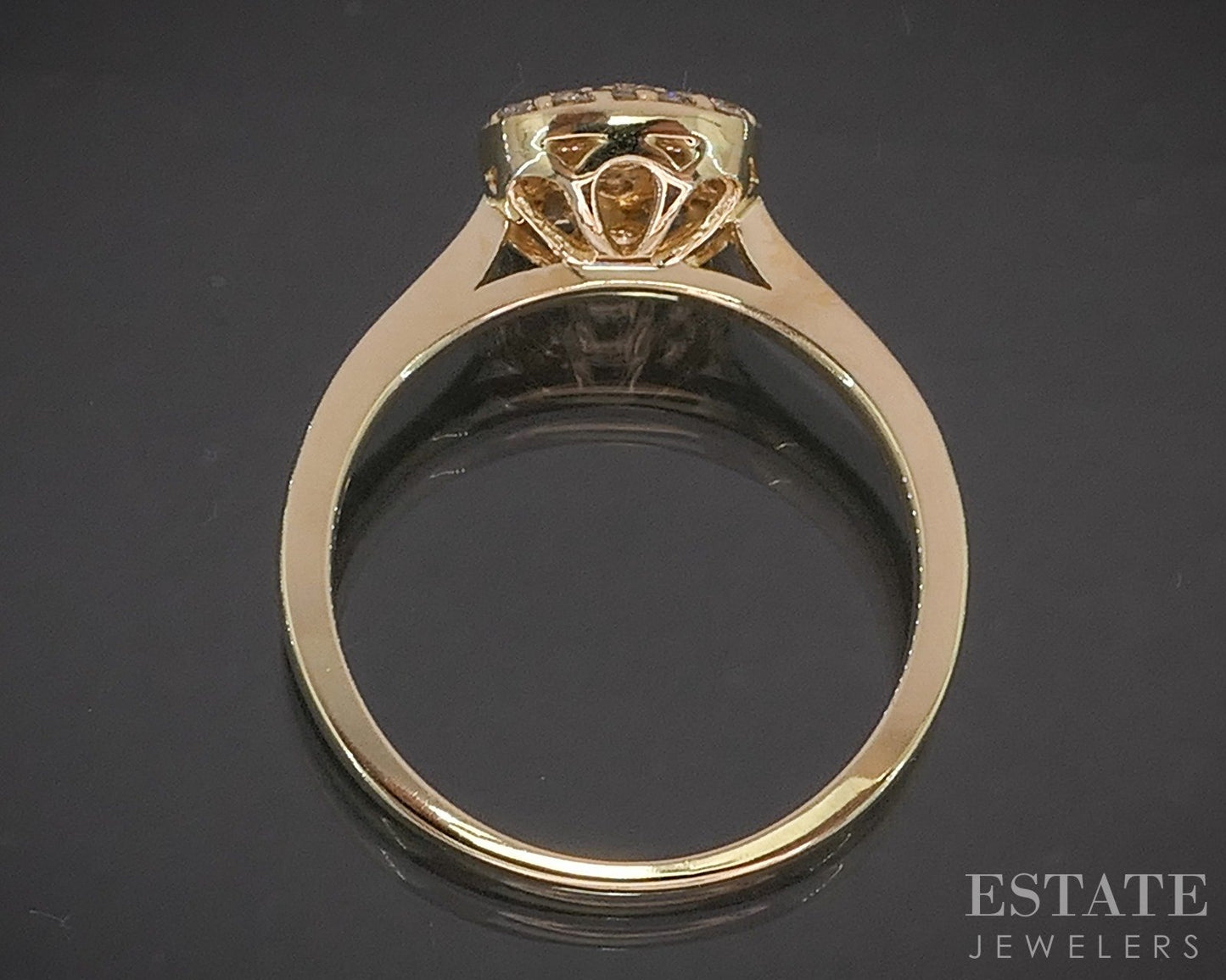 14k Yellow Gold EFFY Natural .30ctw Diamond Cluster Ladies Ring 2.9g p15752b