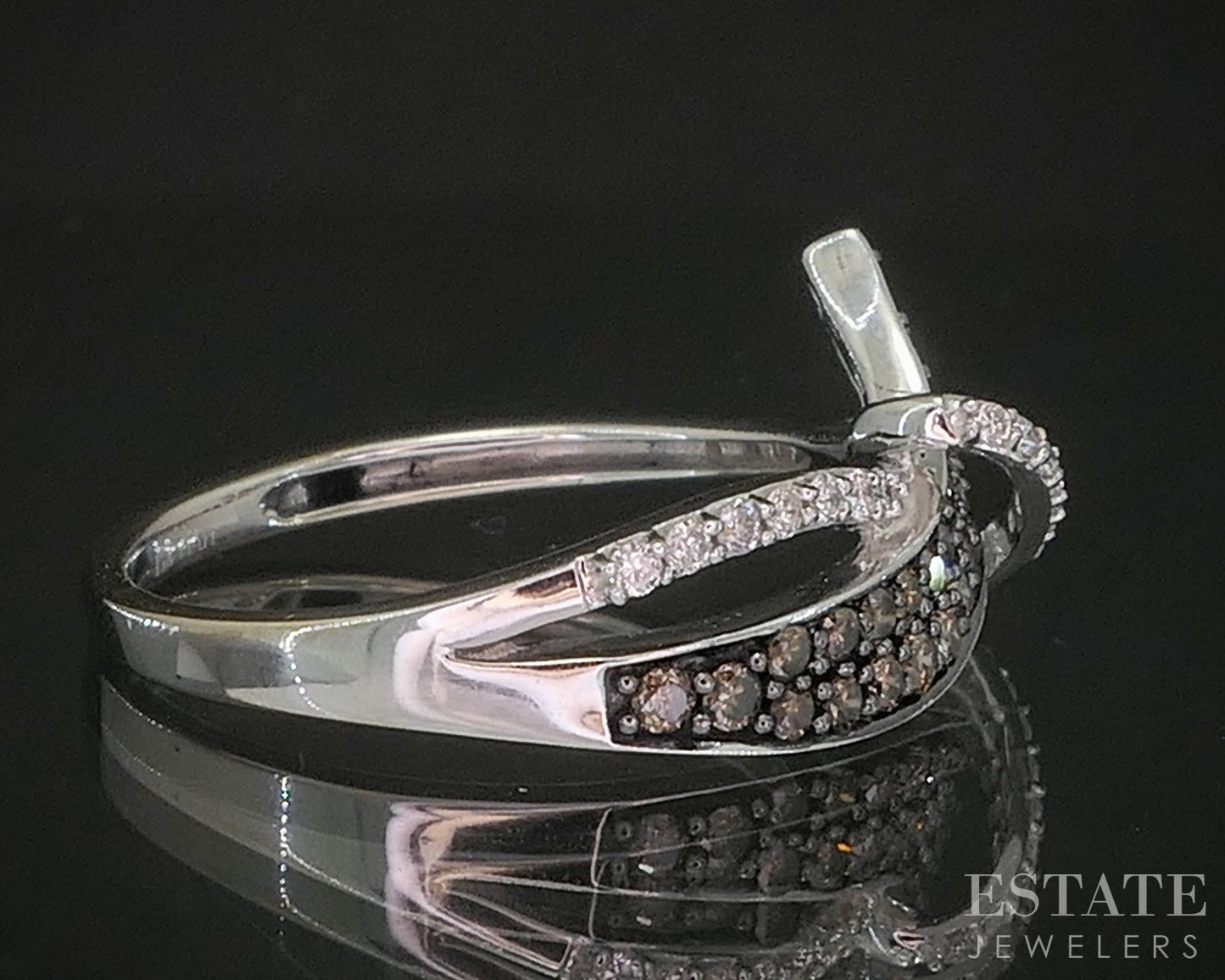 14k Vanilla Gold LeVian Natural .45ctw Chocolate & Vanilla Diamond Ring p15749b