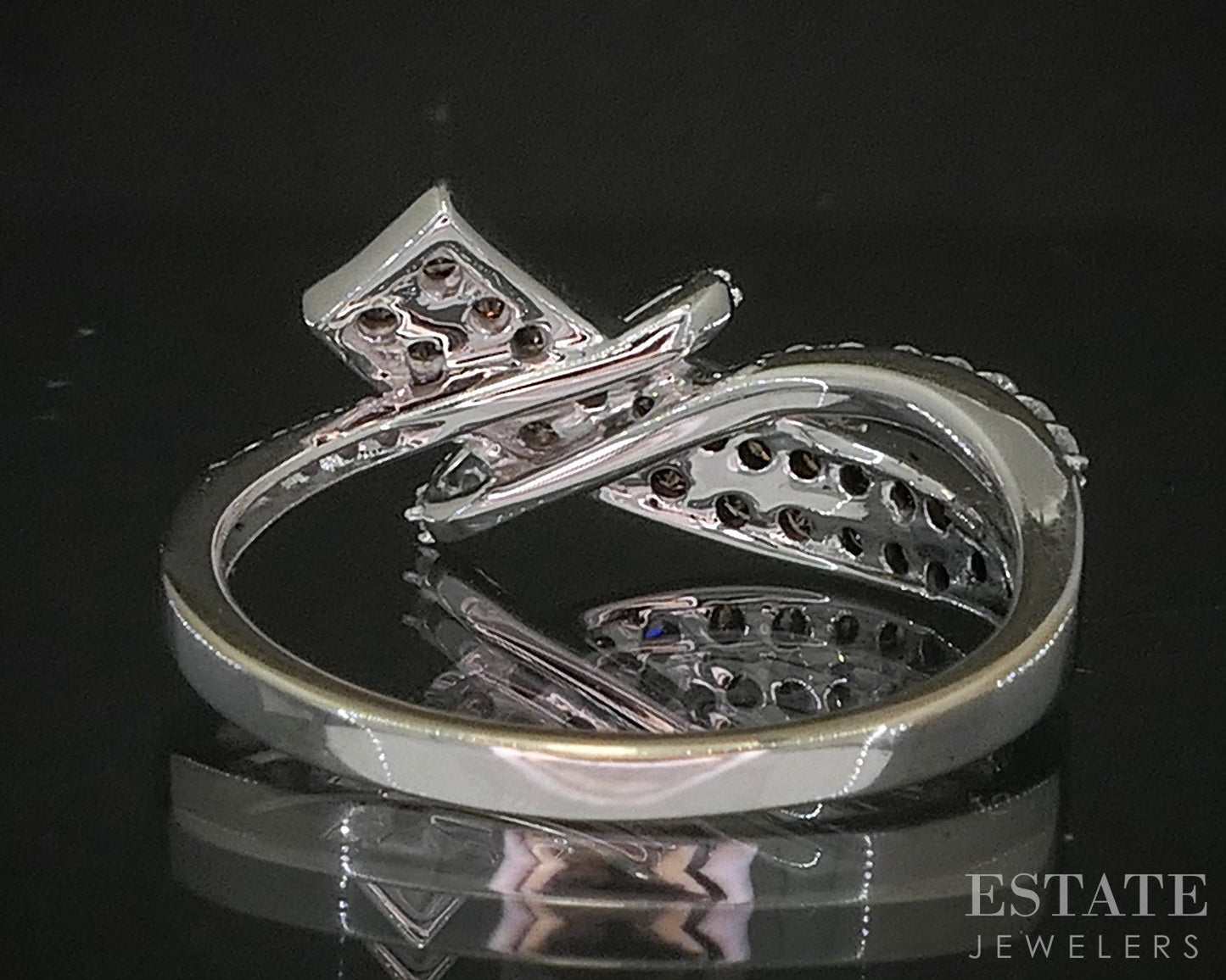 14k Vanilla Gold LeVian Natural .45ctw Chocolate & Vanilla Diamond Ring p15749b