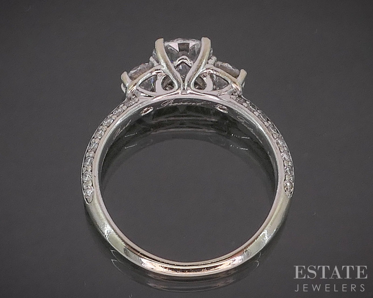 14k White Gold Round GSI Lab Created 1.60ctw Diamond Engagement Ring 3g p15910b