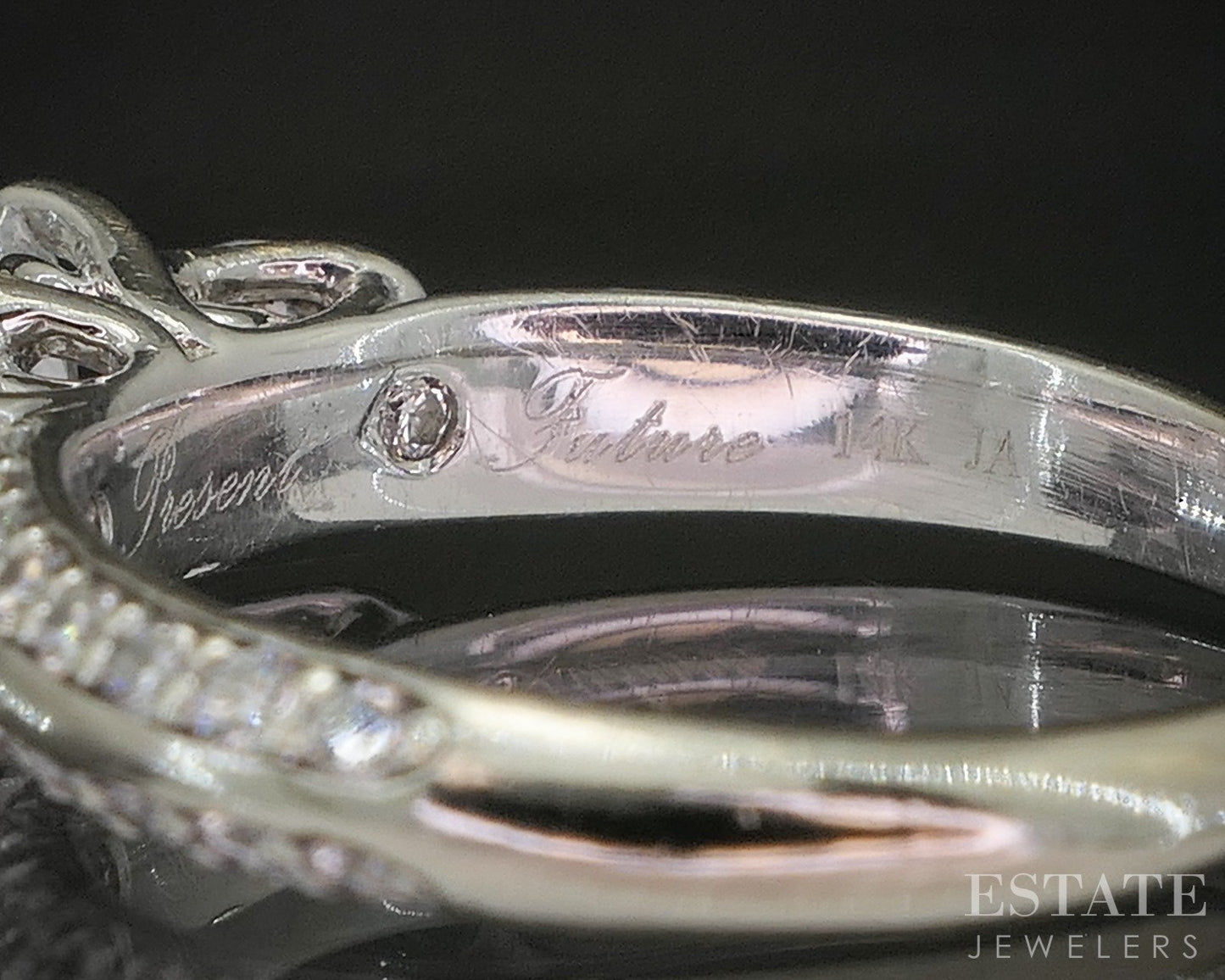 14k White Gold Round GSI Lab Created 1.60ctw Diamond Engagement Ring 3g p15910b