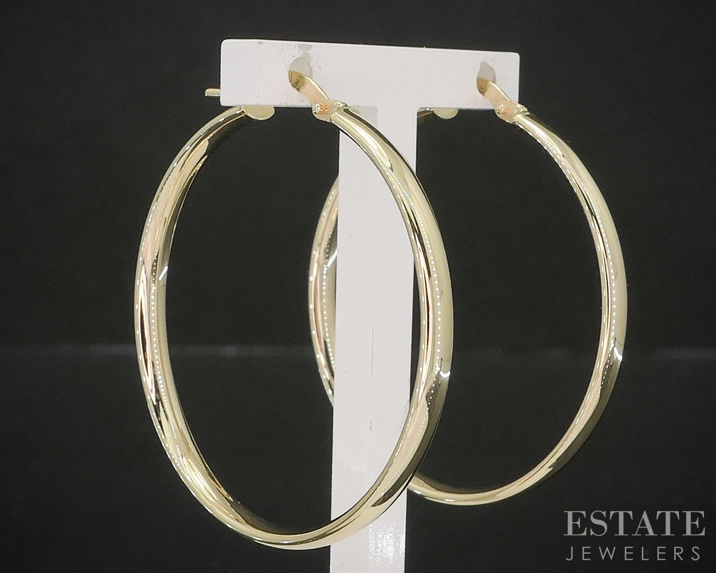 10k Yellow Gold 2.9mm Smooth Hoop Ladies Earrings 1.9g p20863