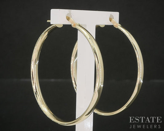 10k Yellow Gold 2.9mm Smooth Hoop Ladies Earrings 1.9g p20863