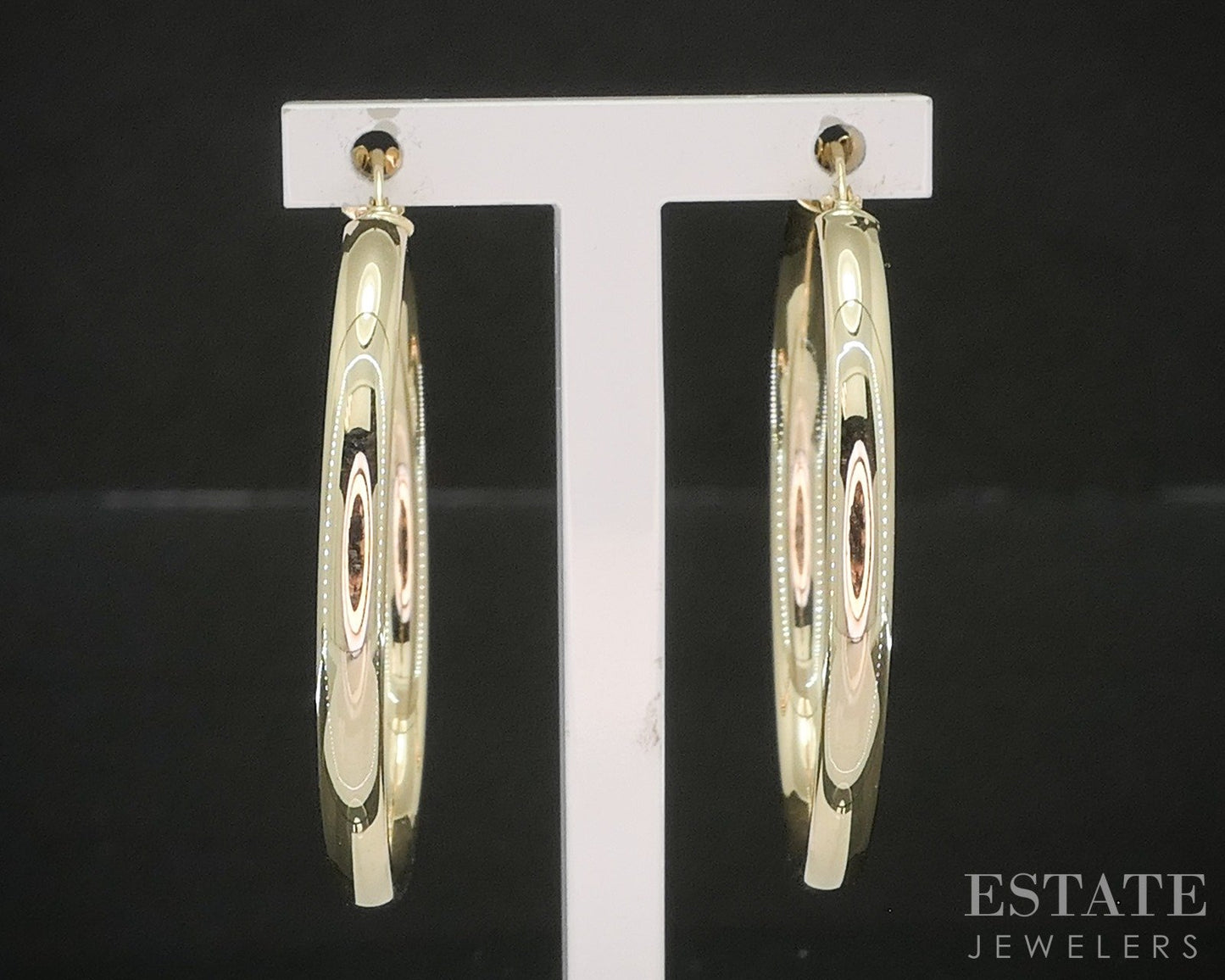10k Yellow Gold 2.9mm Smooth Hoop Ladies Earrings 1.9g p20863