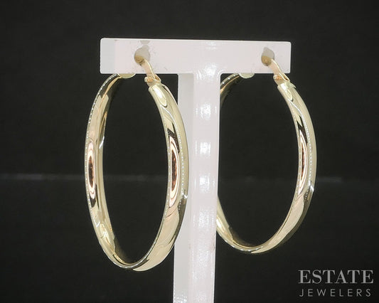 10k Yellow Gold 2.9mm Smooth Hoop Ladies Earrings 1.5g p20860