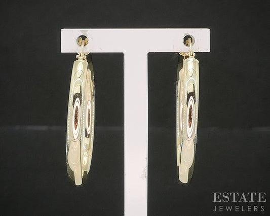 10k Yellow Gold 2.9mm Smooth Hoop Ladies Earrings 1.5g p20860