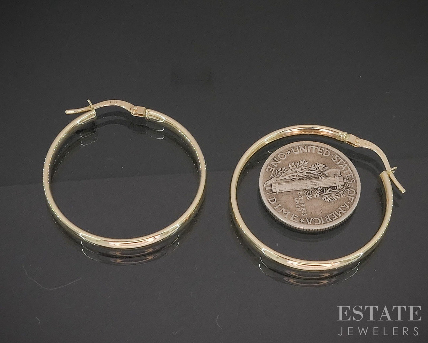 10k Yellow Gold 2.9mm Smooth Hoop Ladies Earrings 1.5g p20860