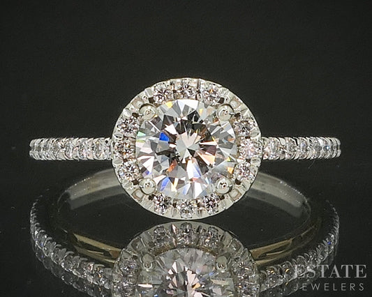 14k Yellow & White Gold Round Natural 1.60ctw Diamond Engagement Ring p18749