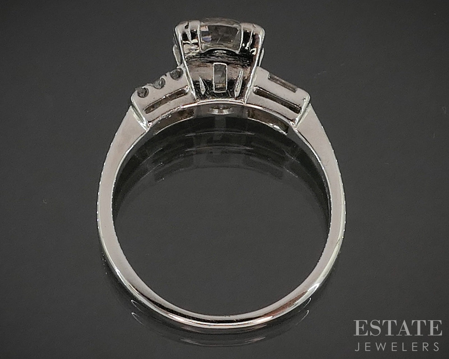 Antique Art Deco Platinum European 1.60ct Diamond Engagement Ring 4.9g p15854