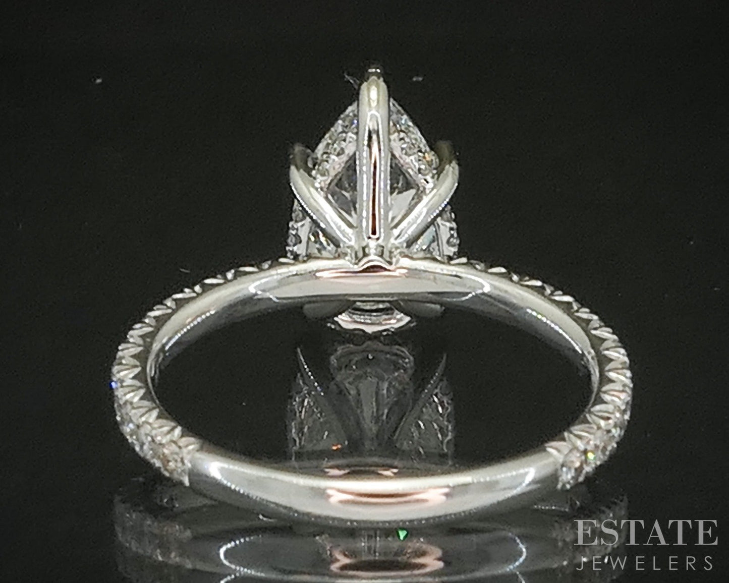 14k White Gold IGI Pear Lab Created 2.50ctw Diamond Engagement Ring p15767