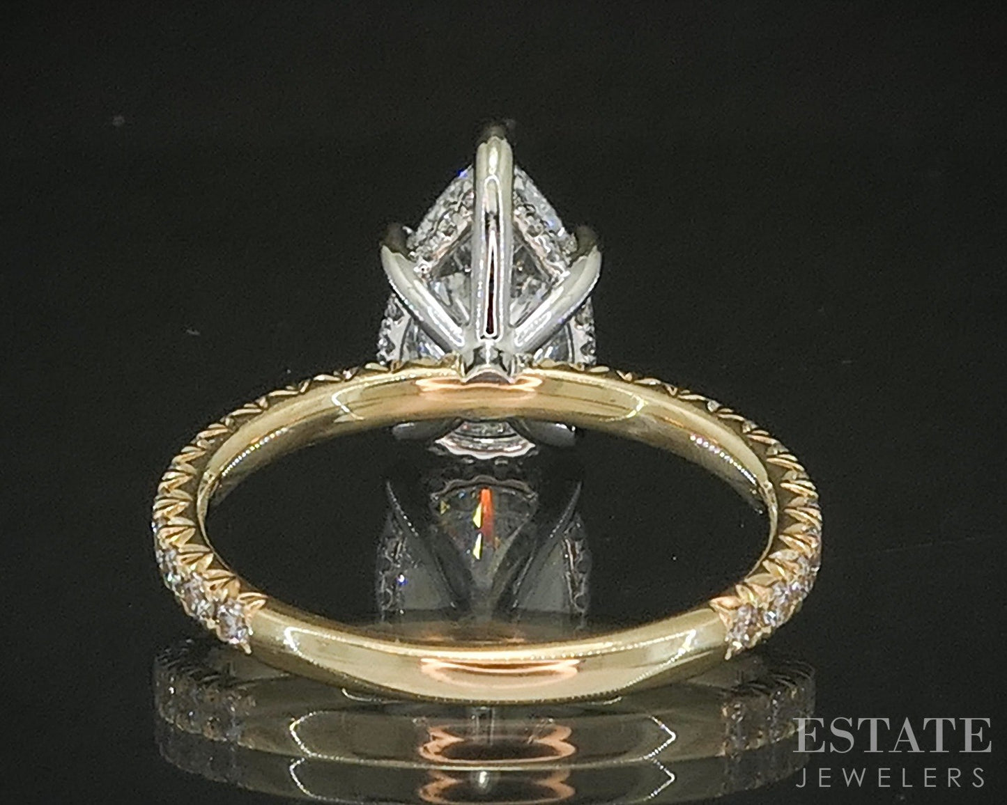 14k Yellow Gold IGI Pear Lab Created 2.50ctw Diamond Engagement Ring p15768