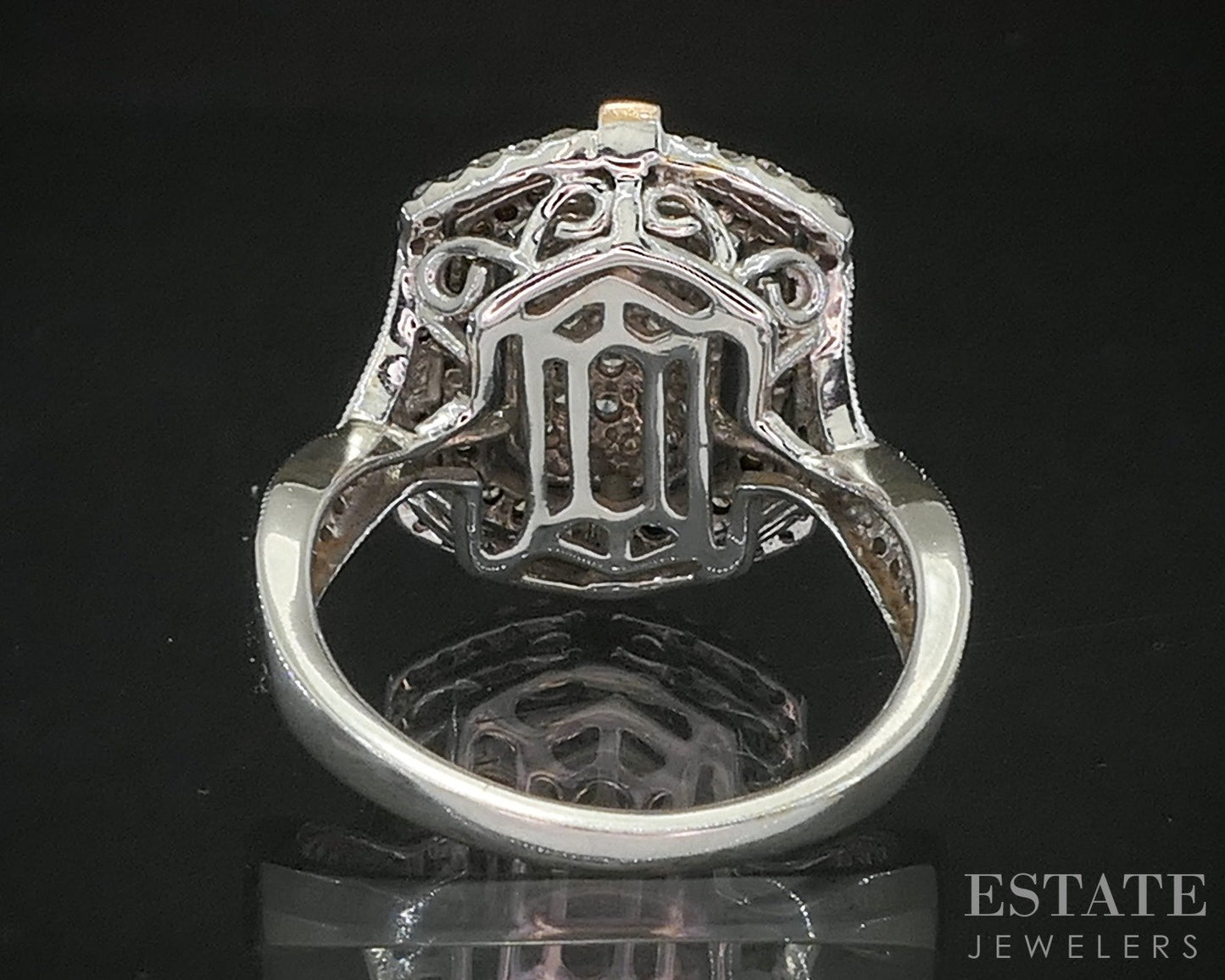 14k Rose & White Gold Natural .65ctw Diamond Cluster Engagement Ring 5.7g p20864