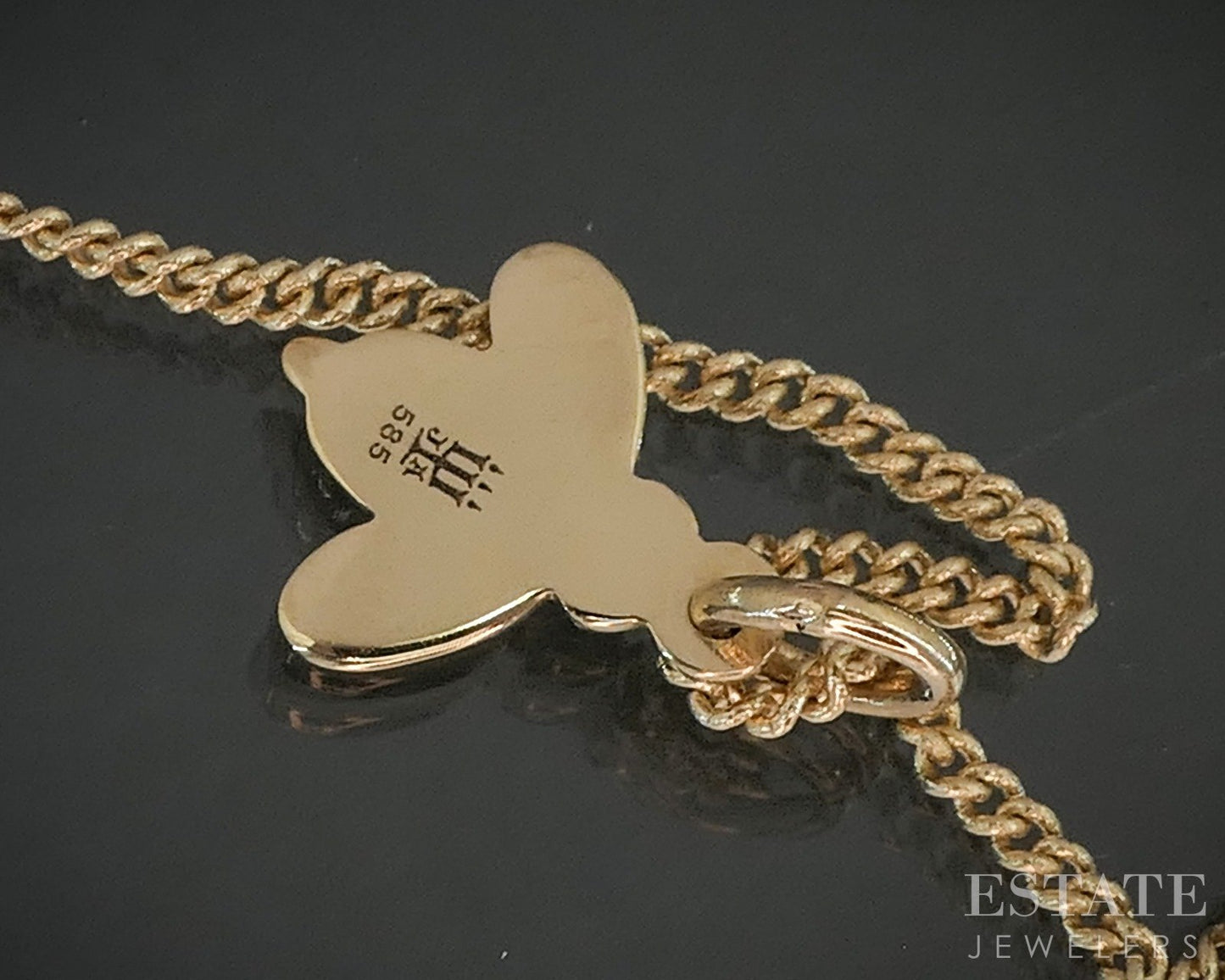 14k Yellow Gold James Avery Bee Charm Curb Chain Necklace 4.9g p17597