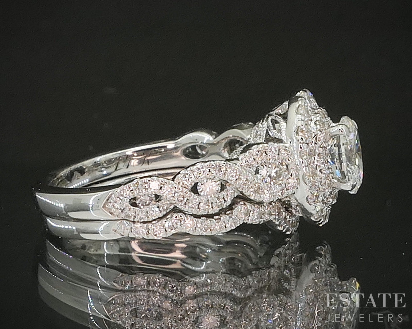 14k White Gold Oval Natural 1.11ctw Diamond Neil Lane Wedding Set 6g p18031