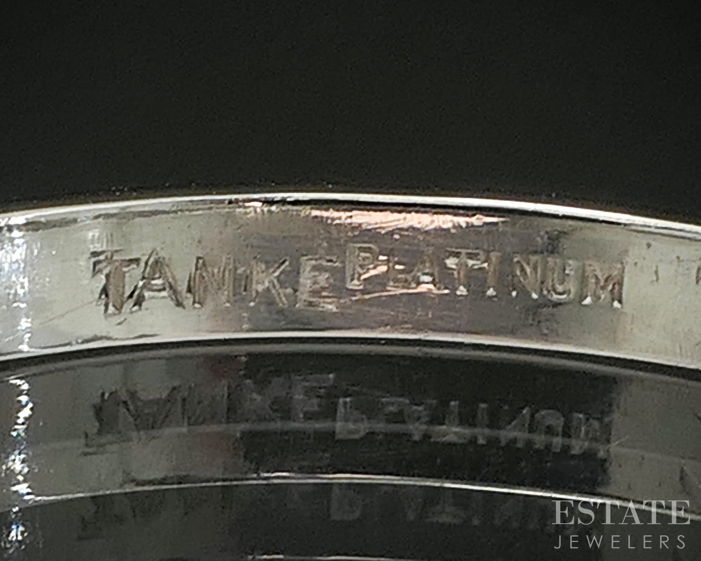 Antique Platinum 2mm Engraved Ladies Wedding Band 2.9g p16915