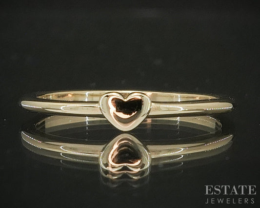 14k Yellow Gold James Avery Puffy Heart Ladies Band Ring 1.8g p17591