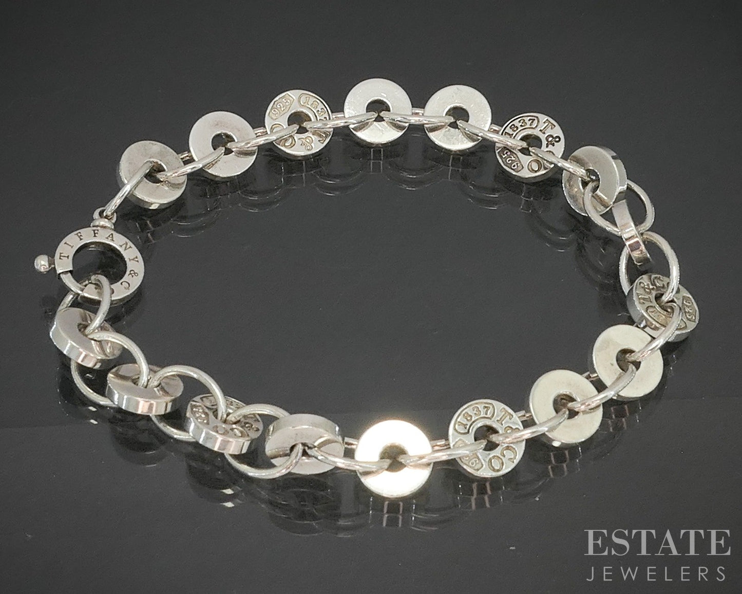 Sterling Tiffany & Co. 1837 Circle Link Ladies Bracelet 25.8g 8"L p18379
