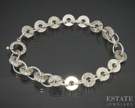 Sterling Tiffany & Co. 1837 Circle Link Ladies Bracelet 25.8g 8"L p18379