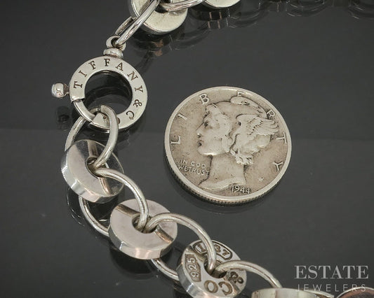 Sterling Tiffany & Co. 1837 Circle Link Ladies Bracelet 25.8g 8"L p18379