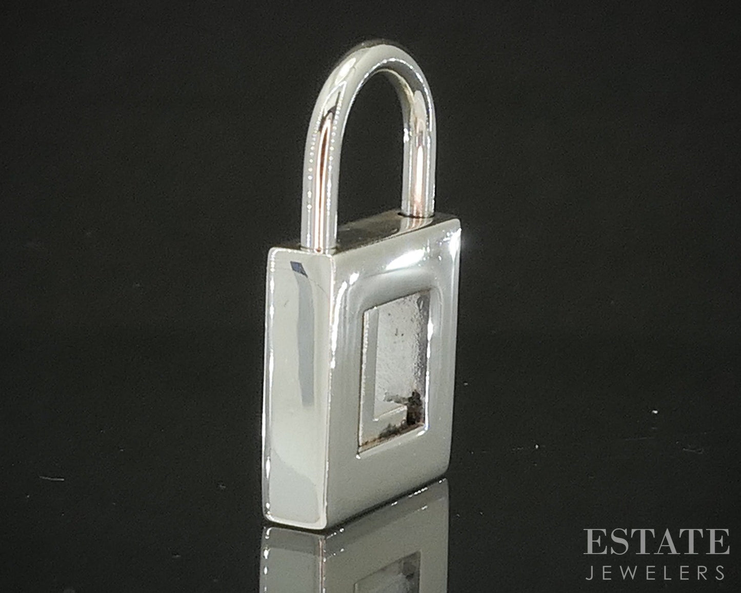 Sterling Silver Tiffany & Co Initial L Padlock Pendant Charm 5.9g p18378