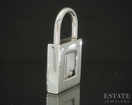 Sterling Silver Tiffany & Co Initial L Padlock Pendant Charm 5.9g p18378