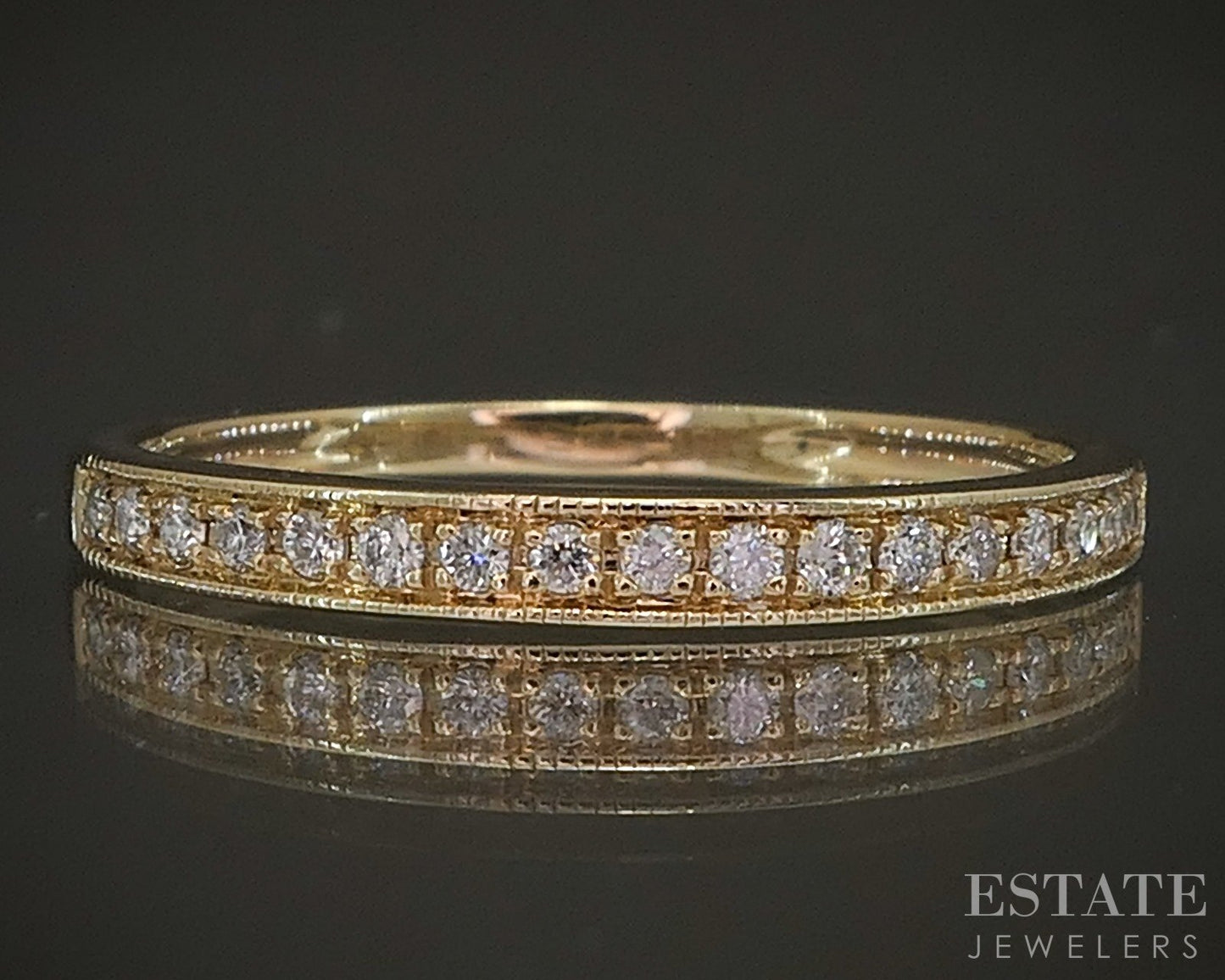 10k Yellow Gold Natural .10ctw Diamond Ladies Wedding Band 1.2g p16772b