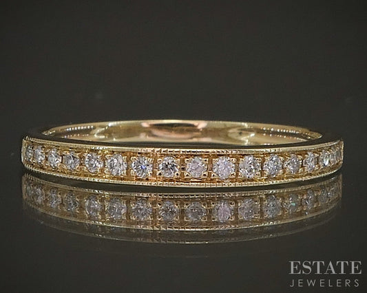 10k Yellow Gold Natural .10ctw Diamond Ladies Wedding Band 1.2g p16772b