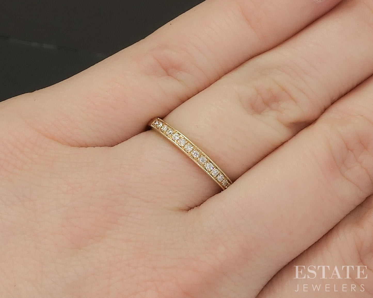 10k Yellow Gold Natural .10ctw Diamond Ladies Wedding Band 1.2g p16772b