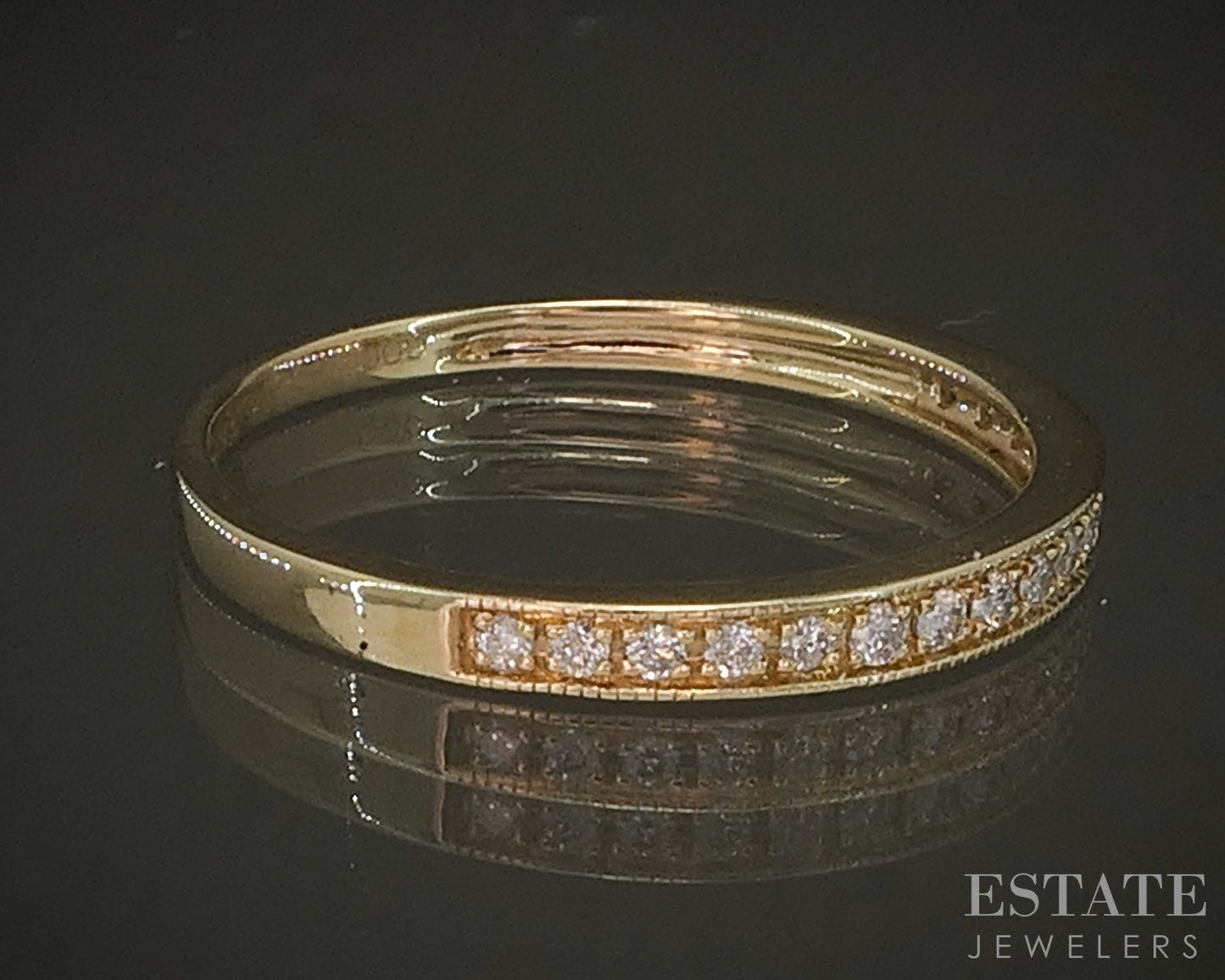 10k Yellow Gold Natural .10ctw Diamond Ladies Wedding Band 1.2g p16772b