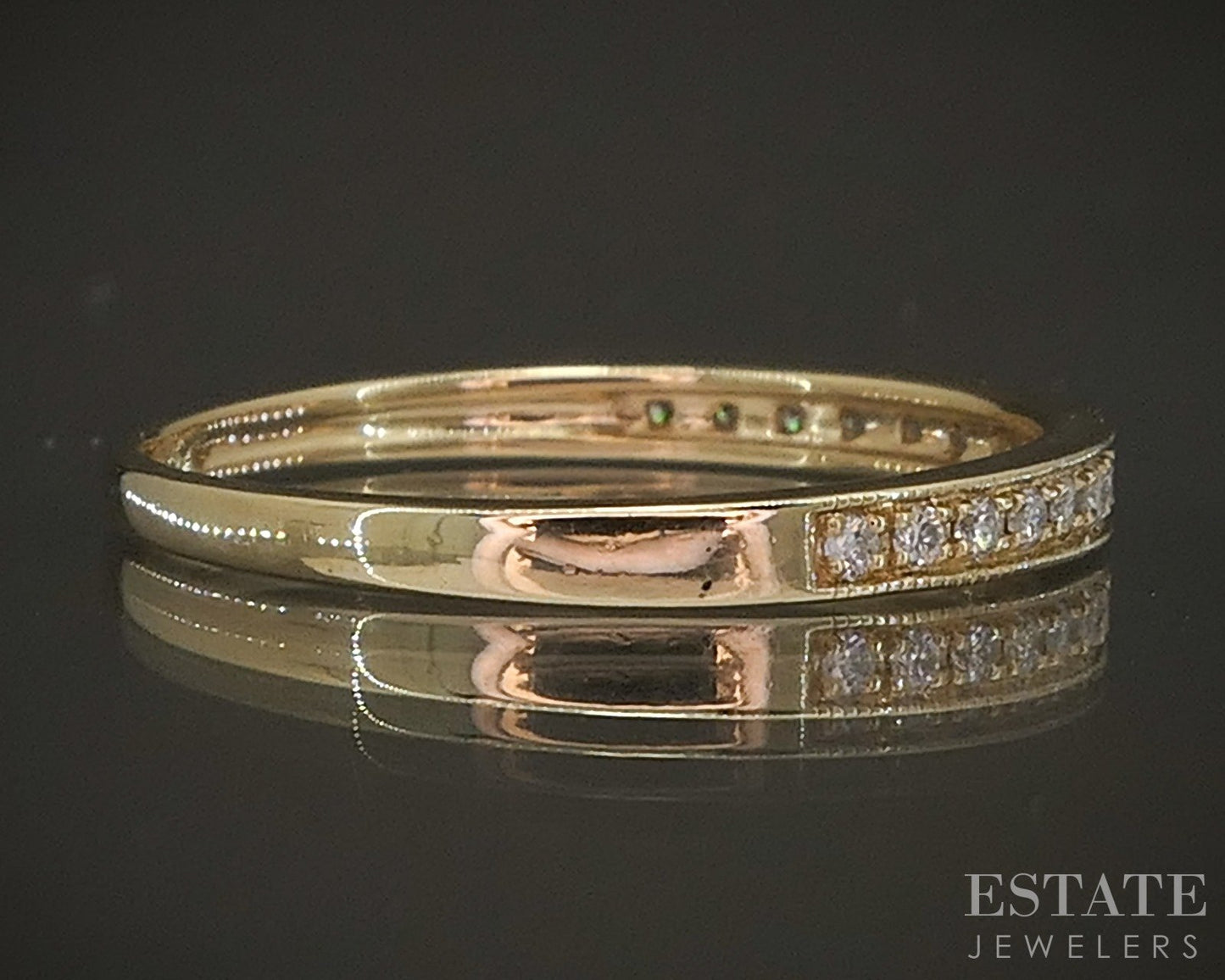 10k Yellow Gold Natural .10ctw Diamond Ladies Wedding Band 1.2g p16772b