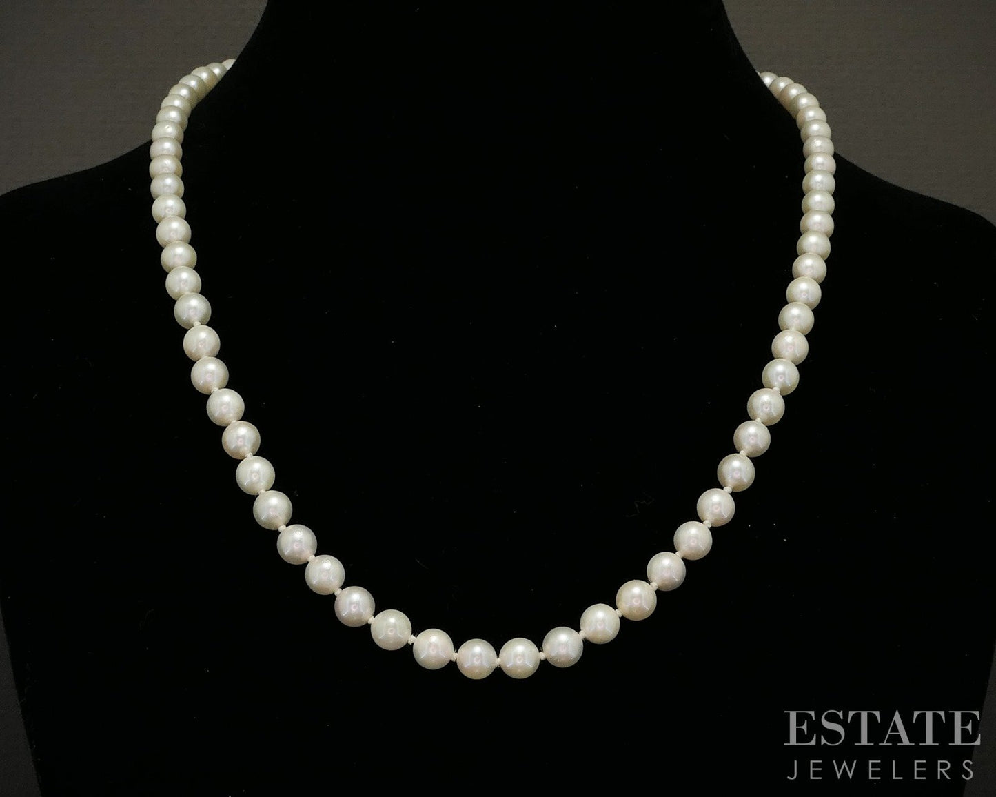 14k Yellow Gold 6mm Cultured Pearl Ladies Necklace 19.5"L p16577b