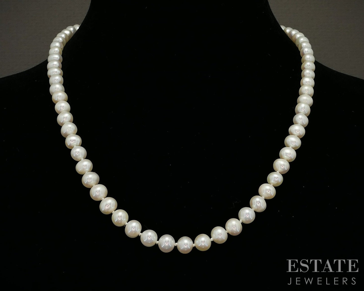 14k Yellow Gold 7mm Freshwater Pearl Ladies Necklace 18.5"L p16216b