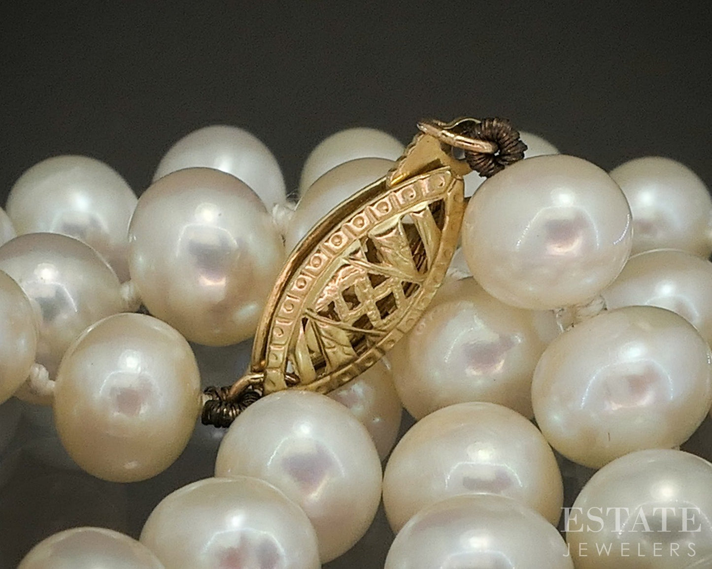 14k Yellow Gold 7mm Freshwater Pearl Ladies Necklace 18.5"L p16216b