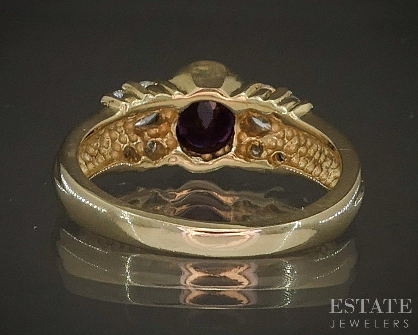 14k Yellow Gold Round Natural Ruby & Diamond Ladies Ring 4.3g p16781b