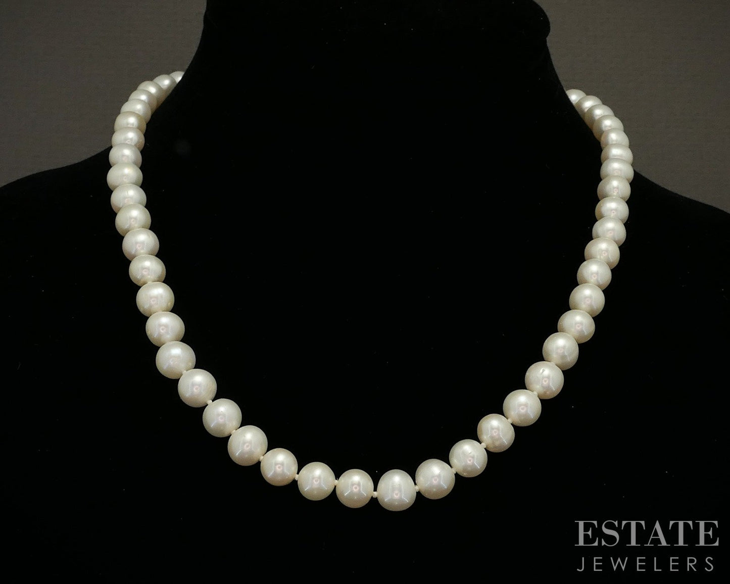 14k Yellow Gold 8mm Freshwater Pearl Ladies Necklace 18"L p16107b