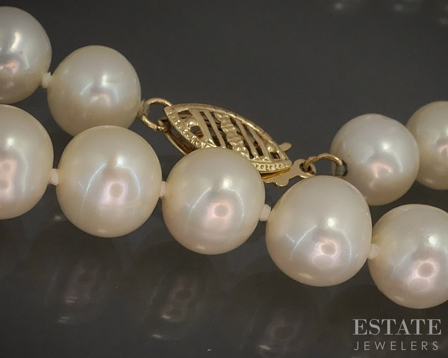 14k Yellow Gold 8mm Freshwater Pearl Ladies Necklace 18"L p16107b