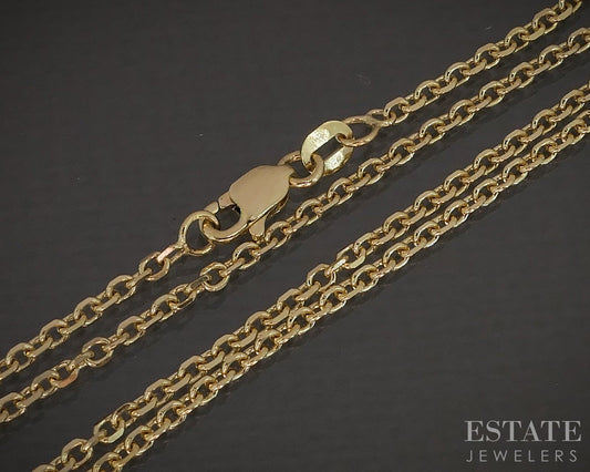 14k Yellow Gold 1.7mm Cable Chain Link Ladies Necklace 4.1g 18"L p16572b