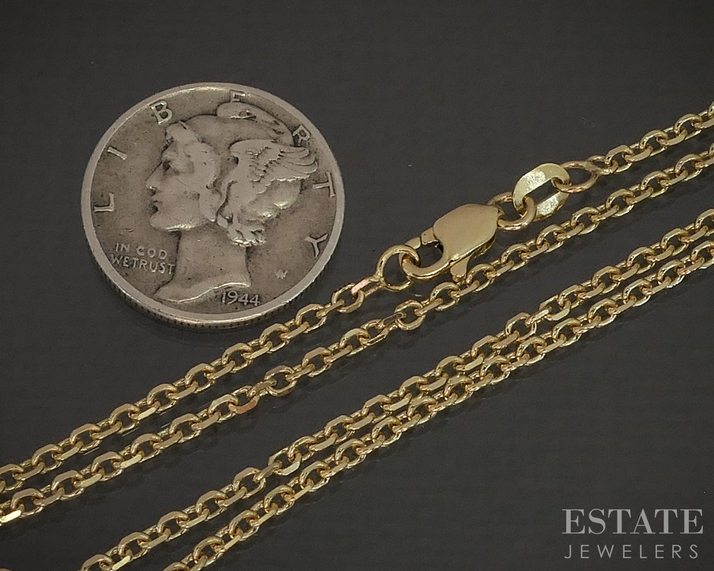 14k Yellow Gold 1.7mm Cable Chain Link Ladies Necklace 4.1g 18"L p16572b