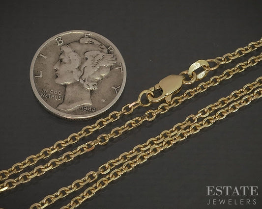 14k Yellow Gold 1.7mm Cable Chain Link Ladies Necklace 4.1g 18"L p16572b