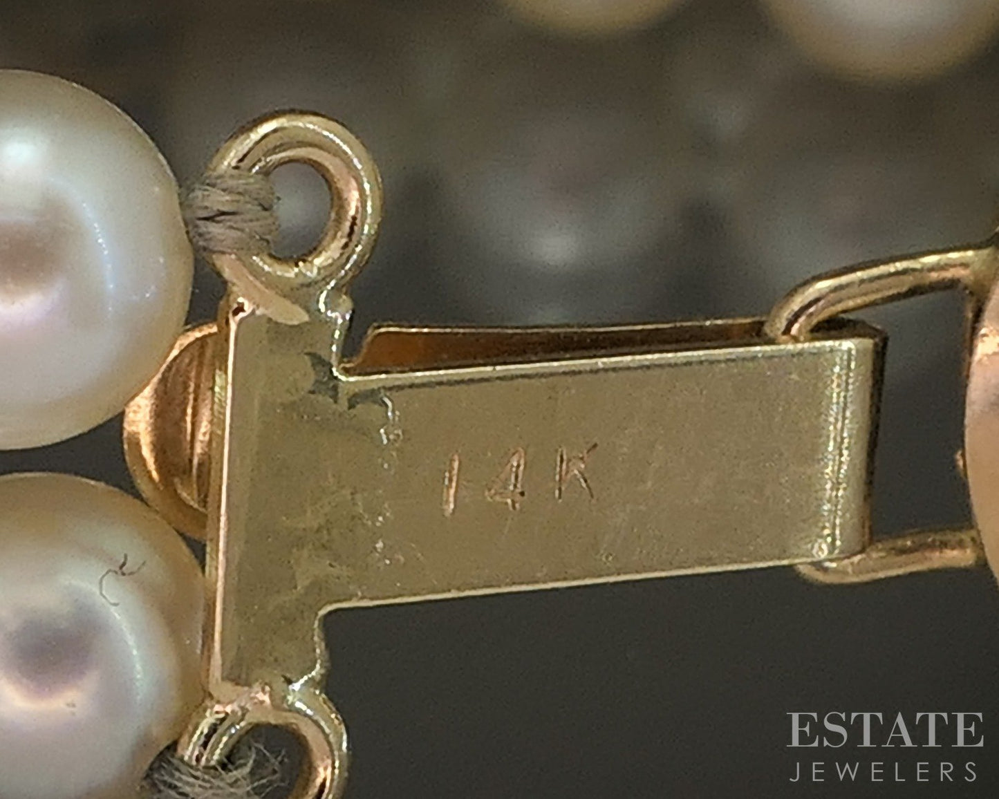 14k Yellow Gold 4.5mm Cultured Pearl Multi Strand Bracelet 8"L p16104b