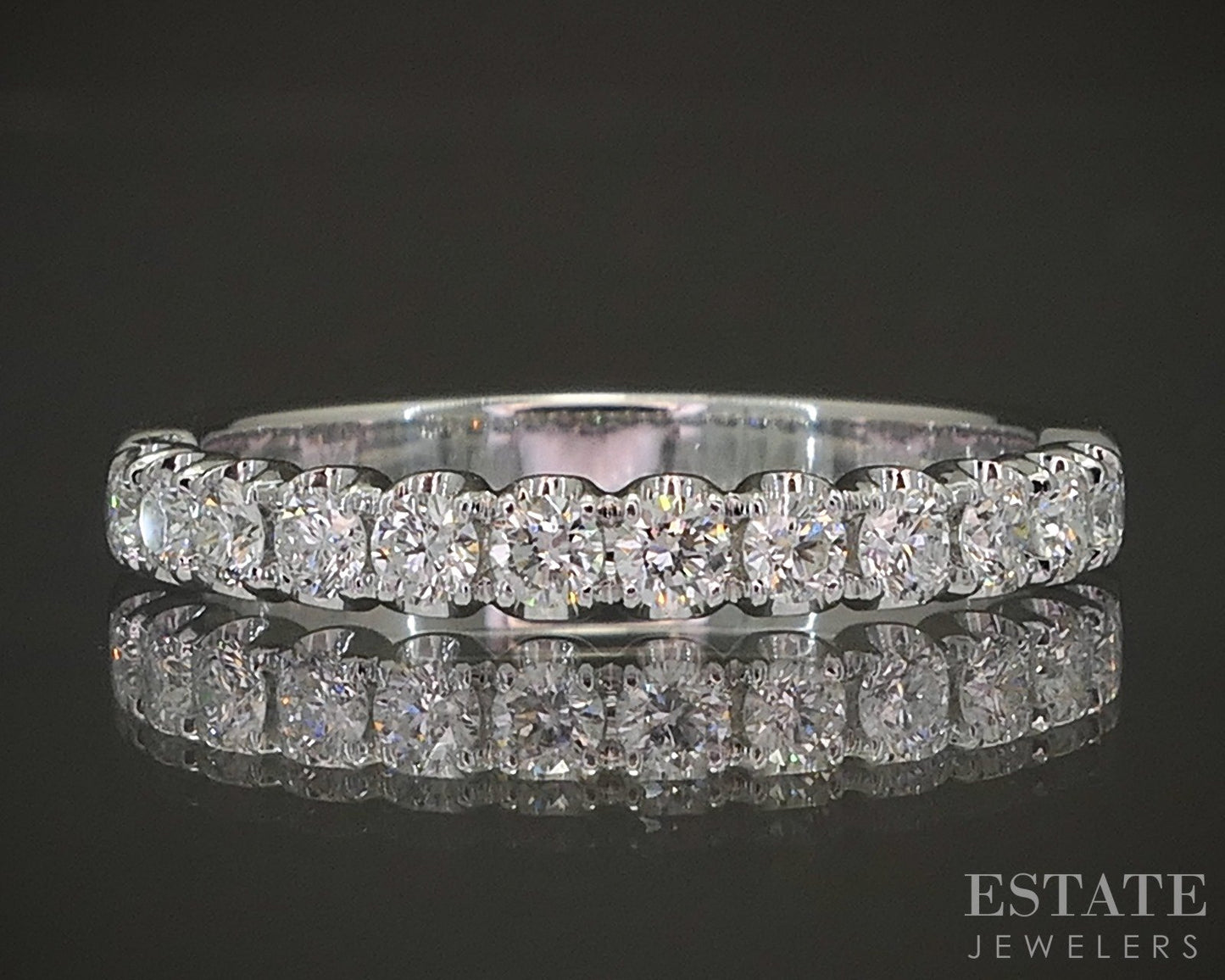14k White Gold 2.8mm Natural .36ctw Diamond Ladies Wedding Band 2.2g p16474b