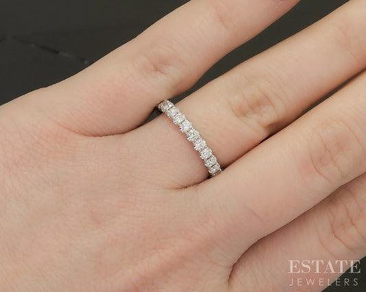 14k White Gold 2.8mm Natural .36ctw Diamond Ladies Wedding Band 2.2g p16474b