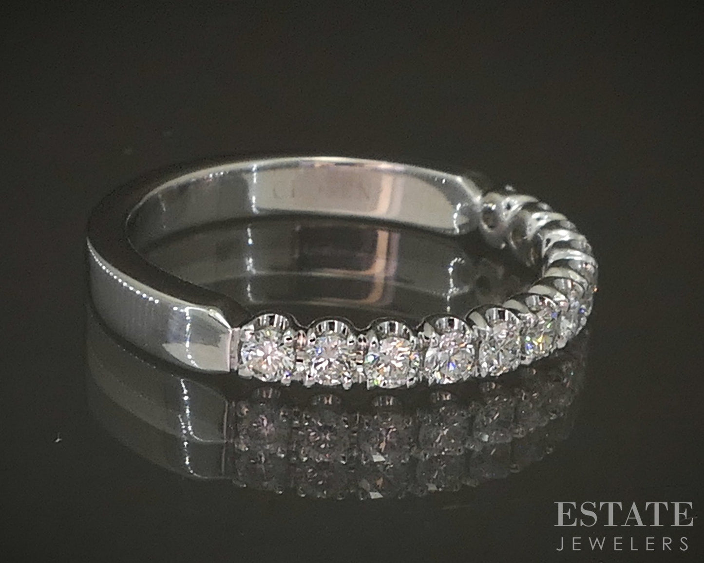 14k White Gold 2.8mm Natural .36ctw Diamond Ladies Wedding Band 2.2g p16474b