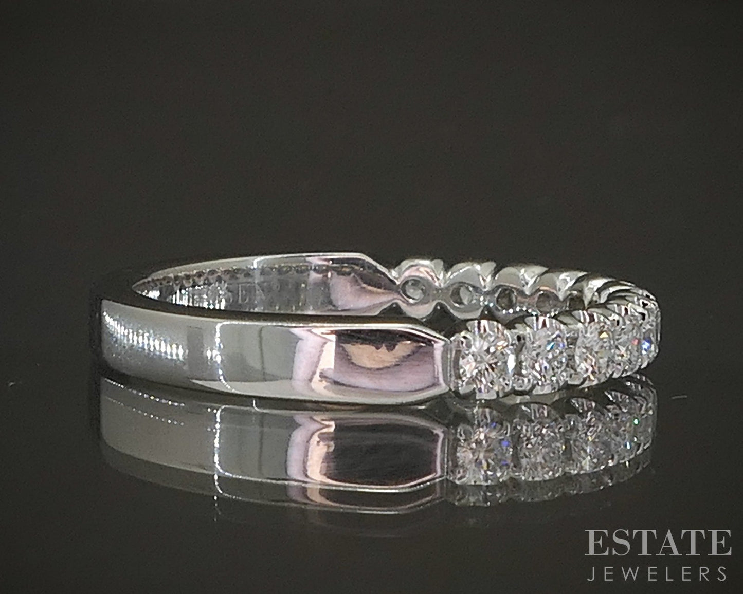 14k White Gold 2.8mm Natural .36ctw Diamond Ladies Wedding Band 2.2g p16474b